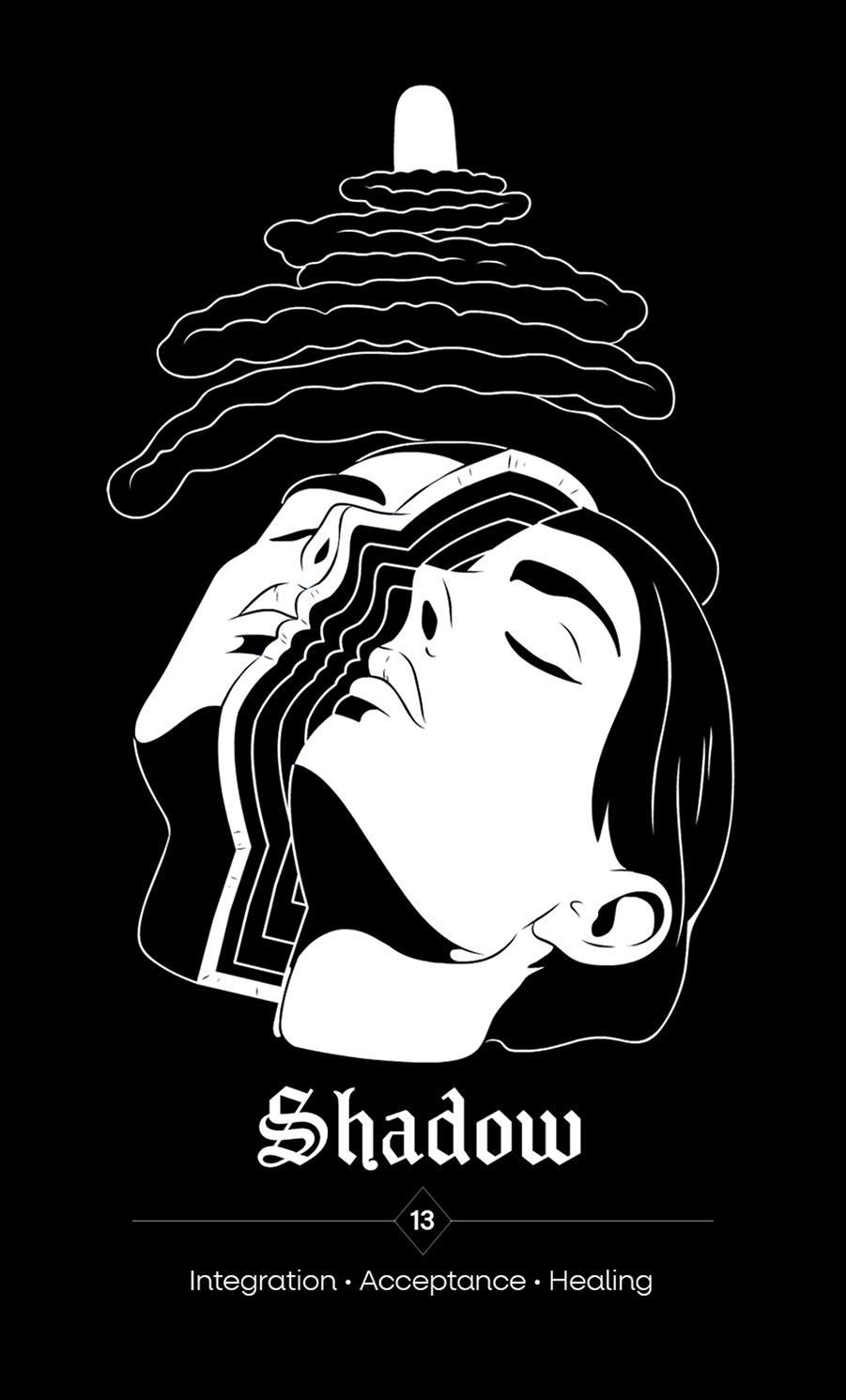 Embrace The Shadows Black Mug – Oracle Deck Design