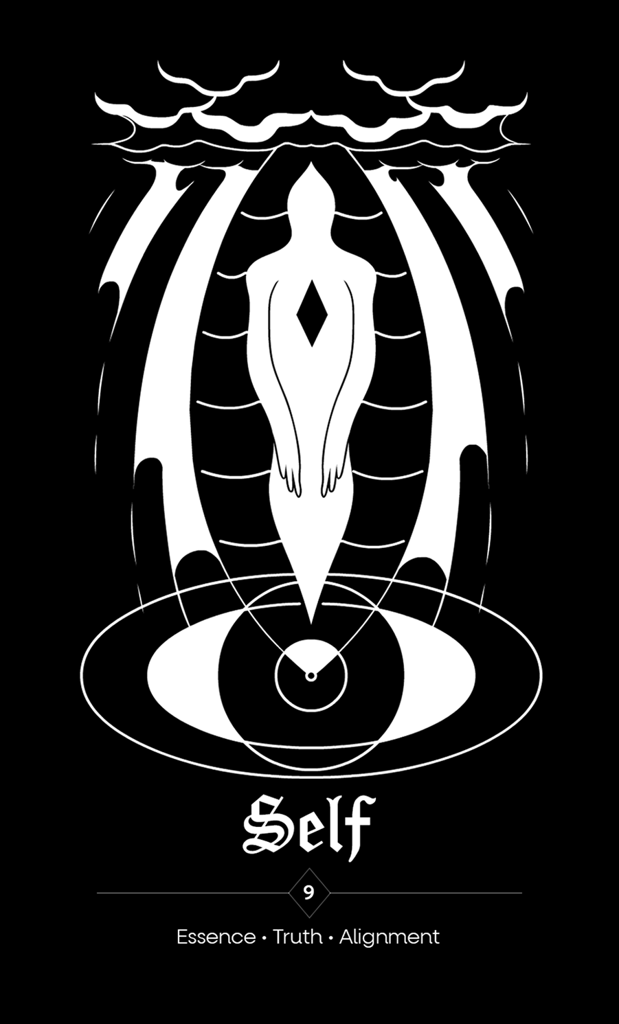 Embrace The Shadows Black Mug – Oracle Deck Design